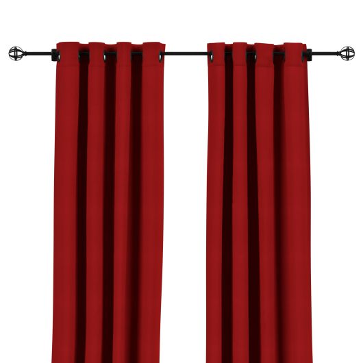 Sunbrella Canvas Jockey Red Outdoor Curtain with Grommets