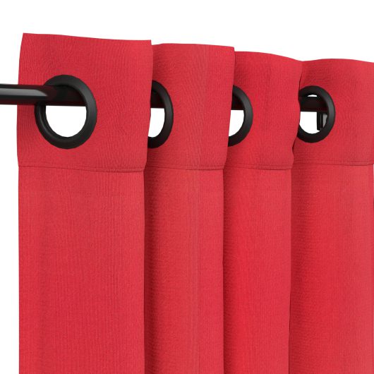 Sunbrella Canvas Logo Red Outdoor Curtain with Grommets