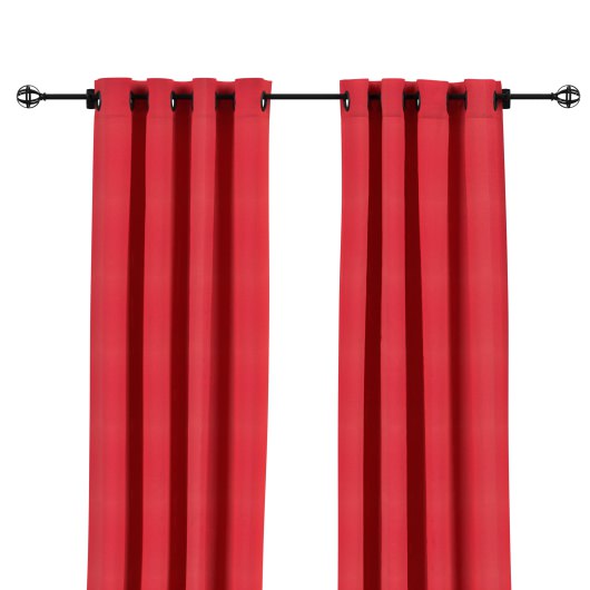 Sunbrella Canvas Logo Red Outdoor Curtain with Grommets