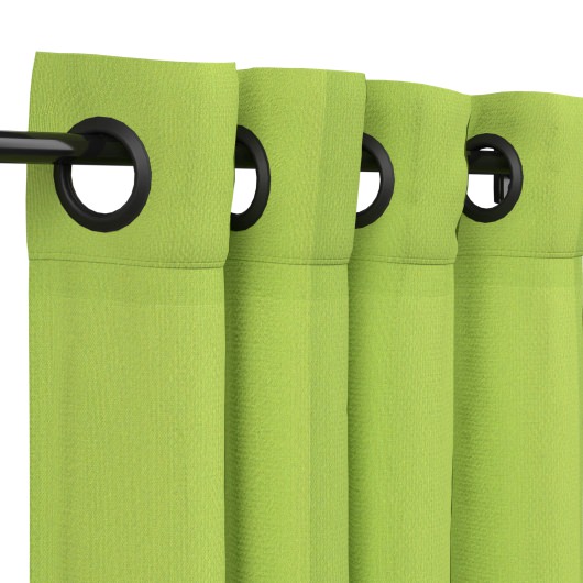 Sunbrella Canvas Macaw Green Outdoor Curtain with Grommets