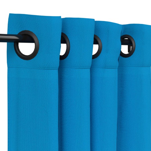 Sunbrella Canvas Pacific Blue Outdoor Curtain with Grommets