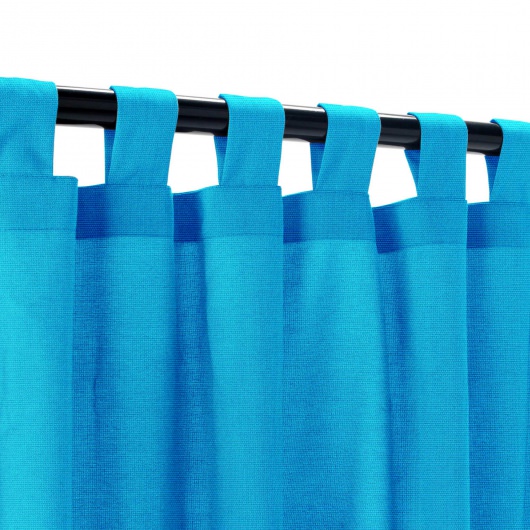 Sunbrella Canvas Pacific Blue Outdoor Curtain with Grommets