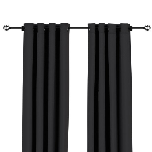 Sunbrella Canvas Raven Black Outdoor Curtain with Grommets