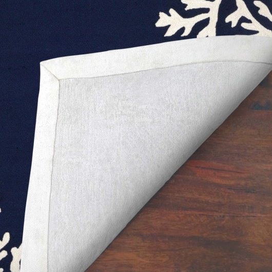 Capri Coral Border Indoor/Outdoor Rug - Navy