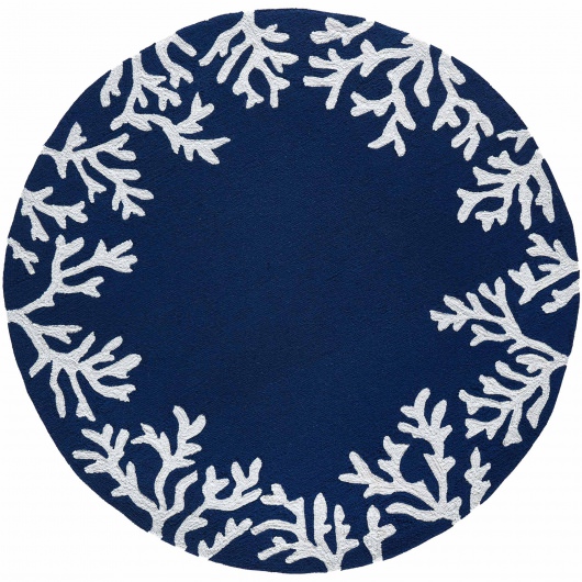 Capri Coral Border Indoor/Outdoor Rug - Navy