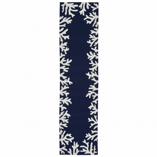 Capri Coral Border Indoor/Outdoor Rug - Navy