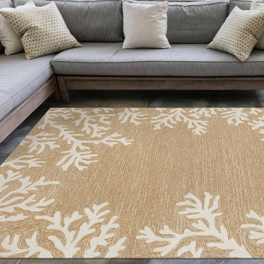 Capri Coral Border Indoor/Outdoor Rug - Neutral