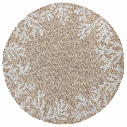 Capri Coral Border Indoor/Outdoor Rug - Neutral