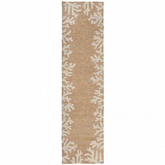Capri Coral Border Indoor/Outdoor Rug - Neutral