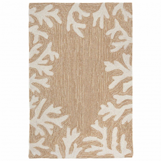 Capri Coral Border Indoor/Outdoor Rug - Neutral