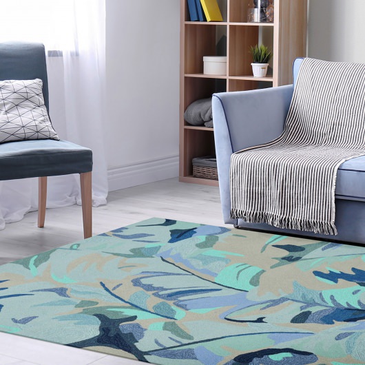 Capri Palm Leaf Indoor/Outdoor Rug - Blue