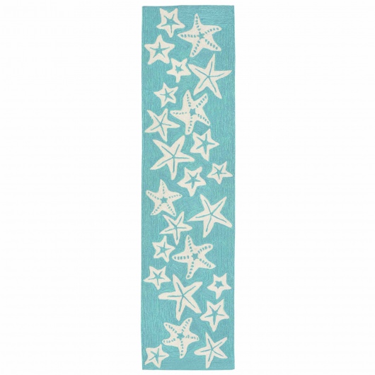 Capri Starfish Indoor/Outdoor Rug - Aqua