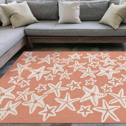 Capri Starfish Indoor/Outdoor Rug - Coral