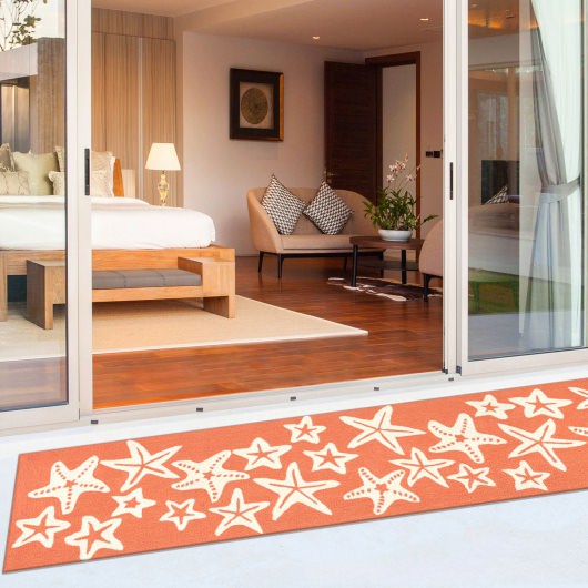 Capri Starfish Indoor/Outdoor Rug - Coral