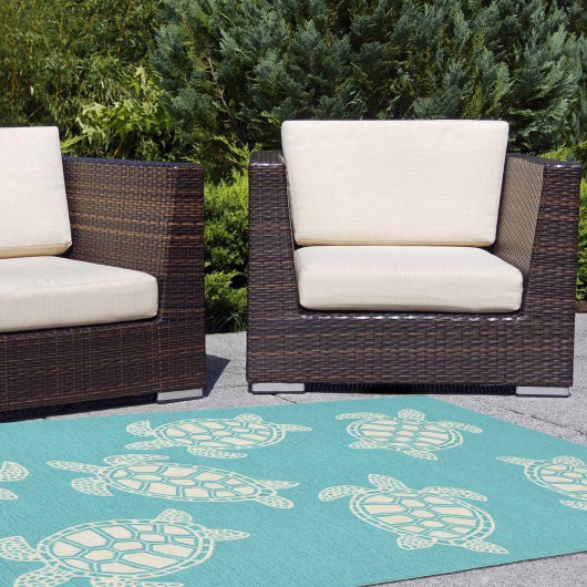 Capri Turtle Indoor/Outdoor Rug - Aqua