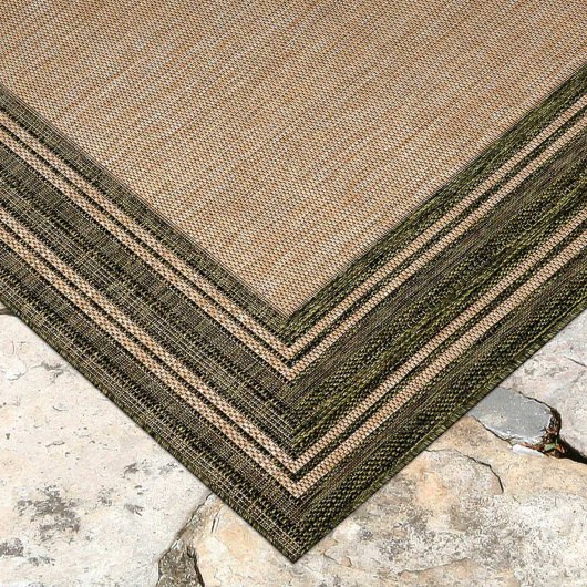 Carmel Multi Border Green Indoor/Outdoor Rug