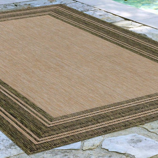 Carmel Multi Border Green Indoor/Outdoor Rug