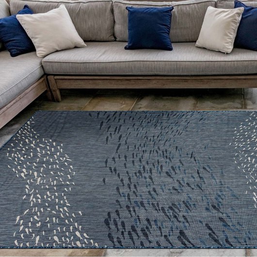 Carmel School of Fish Indoor/Outdoor Rug - Navy