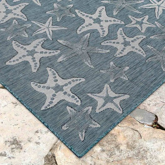 Carmel Starfish Indoor/Outdoor Rug Aqua
