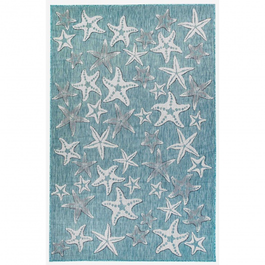 Carmel Starfish Indoor/Outdoor Rug Aqua