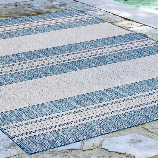 Carmel Stripe Navy Indoor/Outdoor Rug