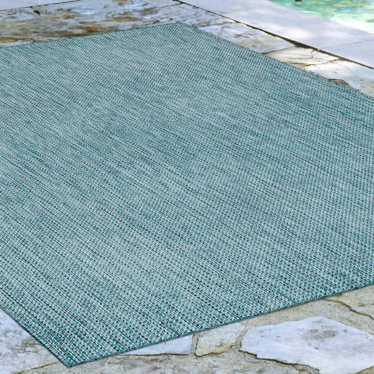 Carmel Texture Stripe Indoor/Outdoor Rug - Aqua