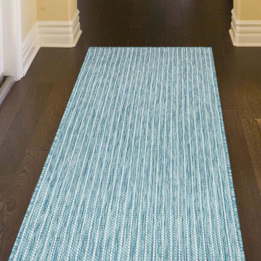 Carmel Texture Stripe Indoor/Outdoor Rug - Aqua