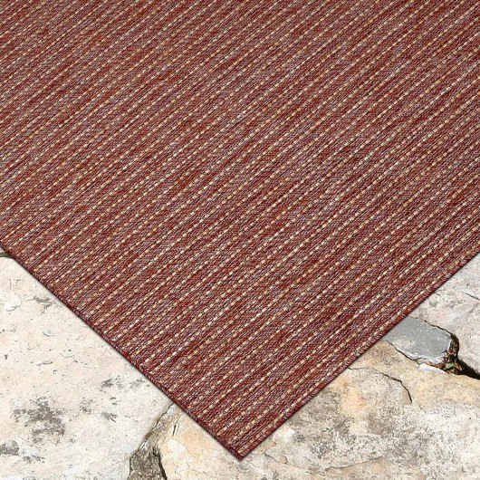 Carmel Texture Stripe Red Indoor/Outdoor Rug