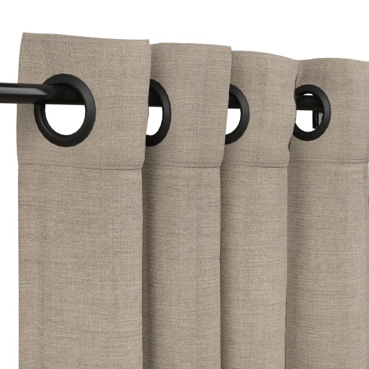 Sunbrella Cast Ash Outdoor Curtain with Grommets