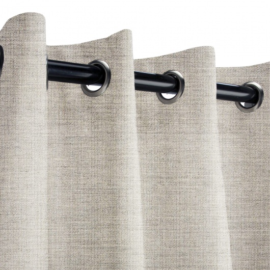 Sunbrella Cast Silver Outdoor Curtain with Grommets