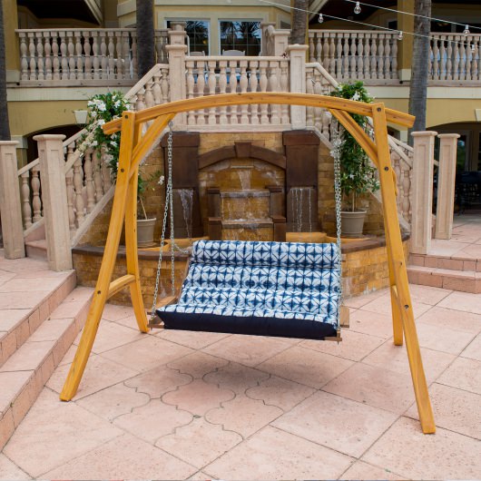 Deluxe Sunbrella Cushion Swing - Midori Indigo