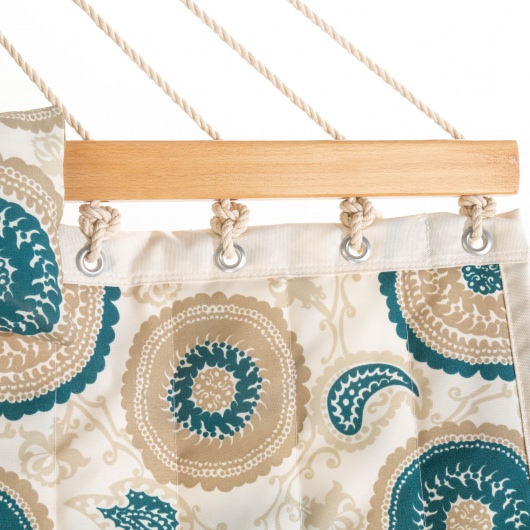 Large 45'' Quilted Fabric Hammock with Patented KD Space Saving Hammock Stand and Pillow Combo - Medallion