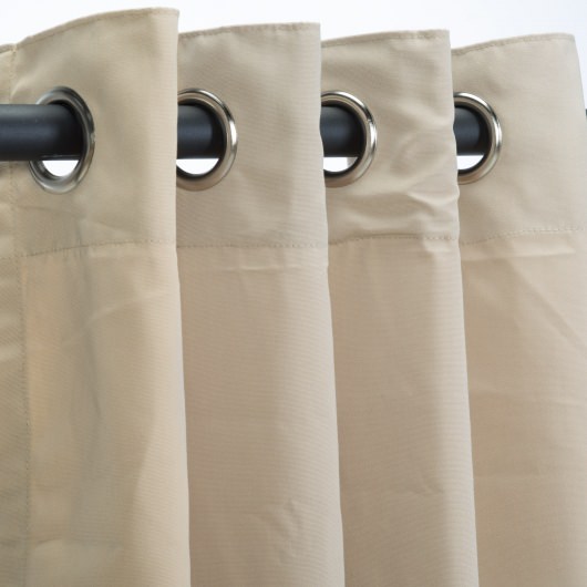 Sunbrella Canvas Antique Beige Outdoor Curtain with Grommets