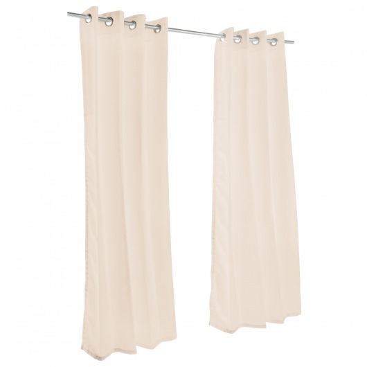 Sunbrella Canvas Antique Beige Outdoor Curtain with Grommets