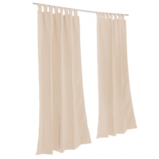 Sunbrella Canvas Antique Beige Outdoor Curtain with Grommets