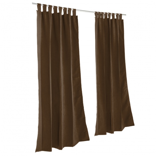 Sunbrella Canvas Bay Brown Outdoor Curtain with Grommets