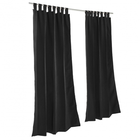 Sunbrella Canvas Black Outdoor Curtain with Grommets