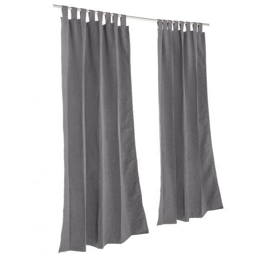 Sunbrella Canvas Charcoal Outdoor Curtain with Grommets