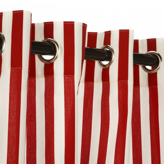 Cabana Red Outdoor Curtain with Nickel Grommets (50 x 108)