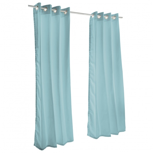 Sunbrella Canvas Glacier Outdoor Curtain with Grommets