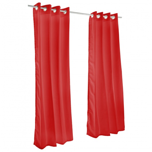 Sunbrella Canvas Jockey Red Outdoor Curtain with Grommets