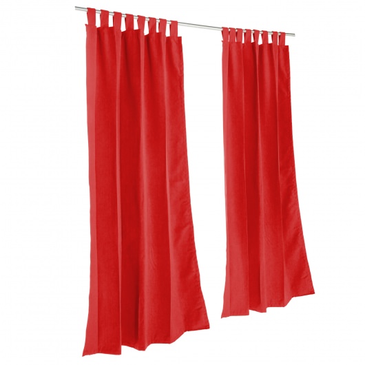 Sunbrella Canvas Jockey Red Outdoor Curtain with Grommets