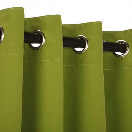 Macaw Green Sunbrella Nickel Grommeted Outdoor Curtain 50 in. by 120 in.