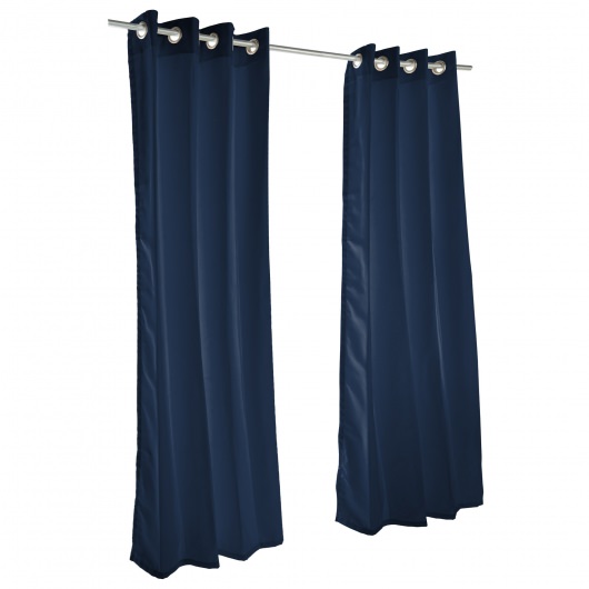 Sunbrella Canvas Navy Outdoor Curtain with Grommets