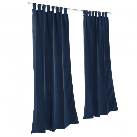 Sunbrella Canvas Navy Outdoor Curtain with Grommets