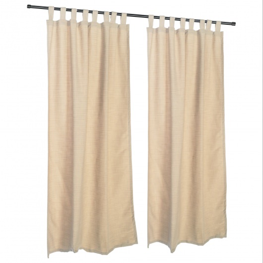 Sunbrella Dupione Sand Outdoor Curtain with Grommets