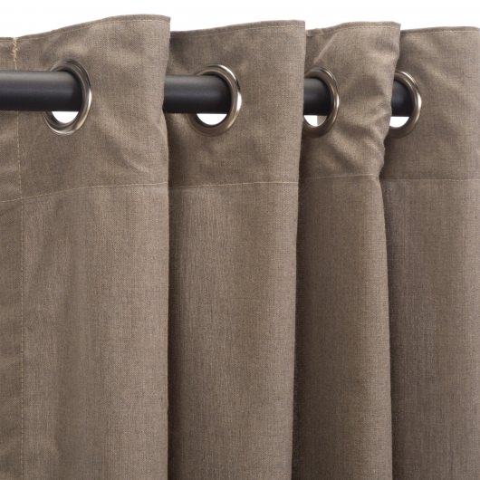Sunbrella Cast Shale Outdoor Curtain with Grommets