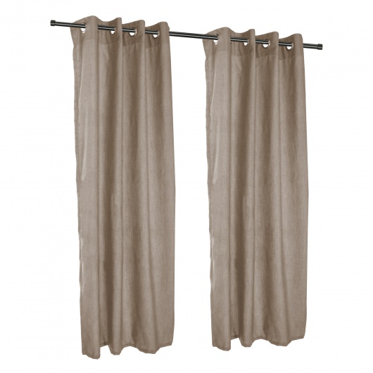 Sunbrella Cast Shale Outdoor Curtain with Grommets