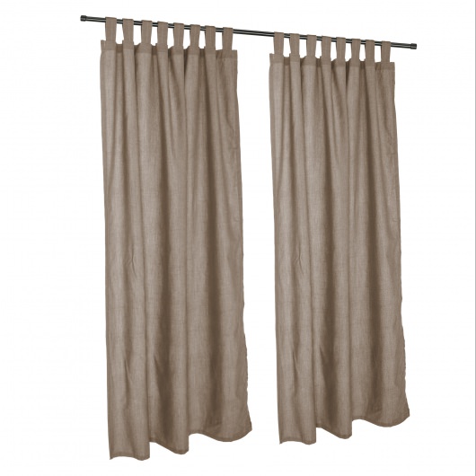Sunbrella Cast Shale Outdoor Curtain with Grommets