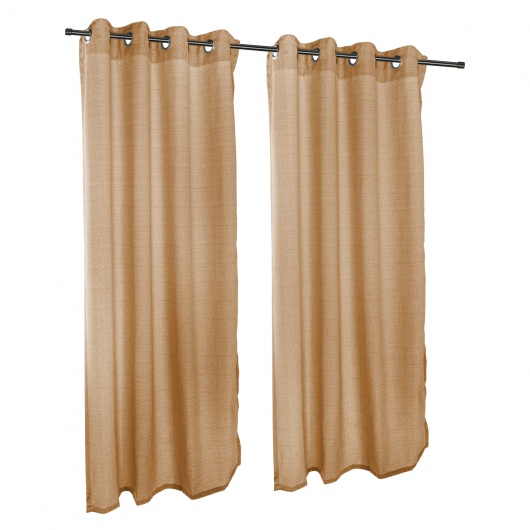 Sunbrella Linen Sesame Outdoor Curtain with Grommets